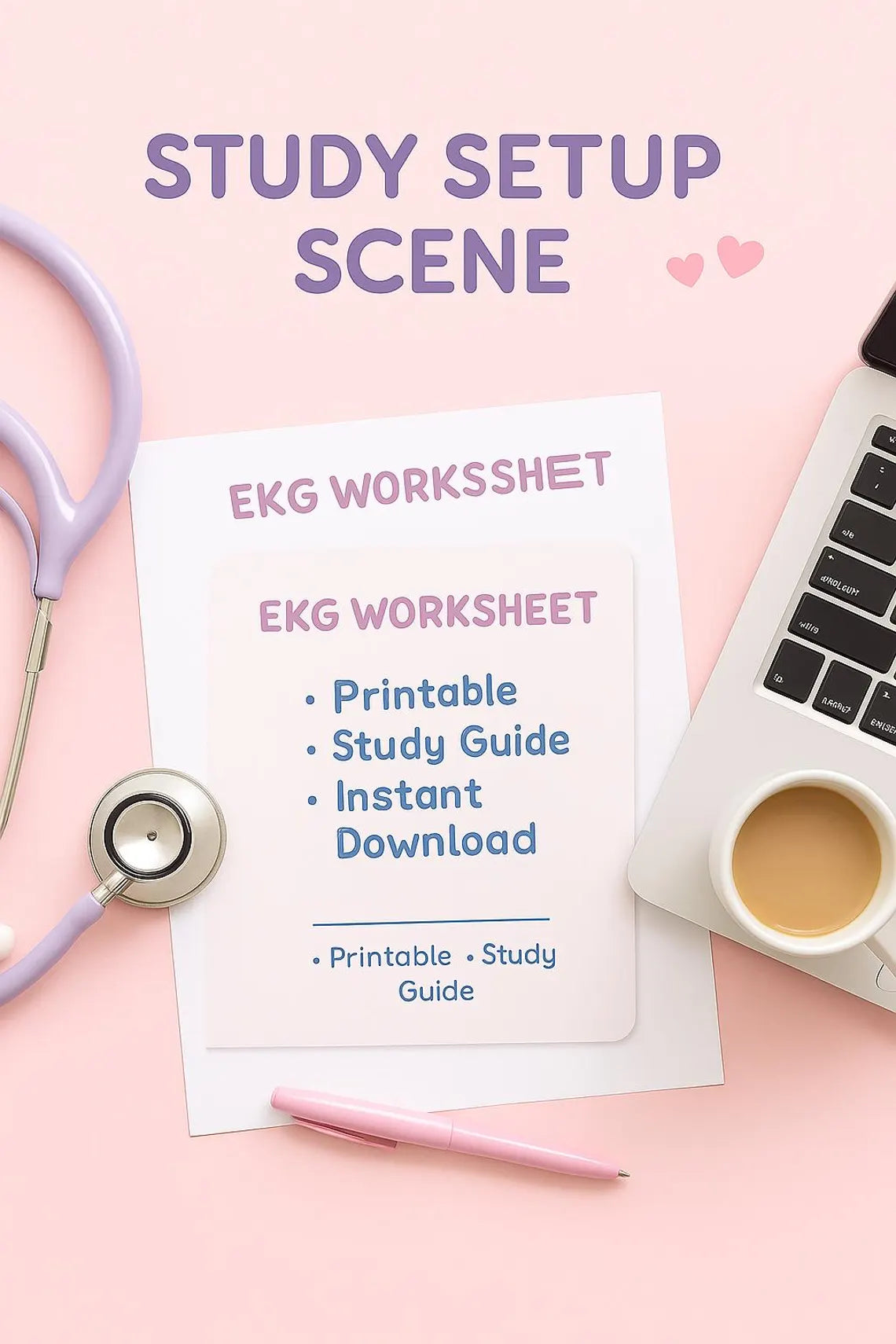 EKG Study Guide Worksheet | Nursing School ECG Rhythm Practice (PDF) Free