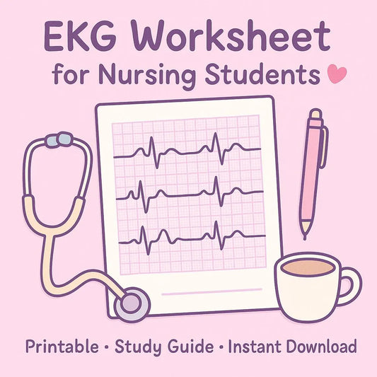 EKG Study Guide Worksheet | Nursing School ECG Rhythm Practice (PDF) Free